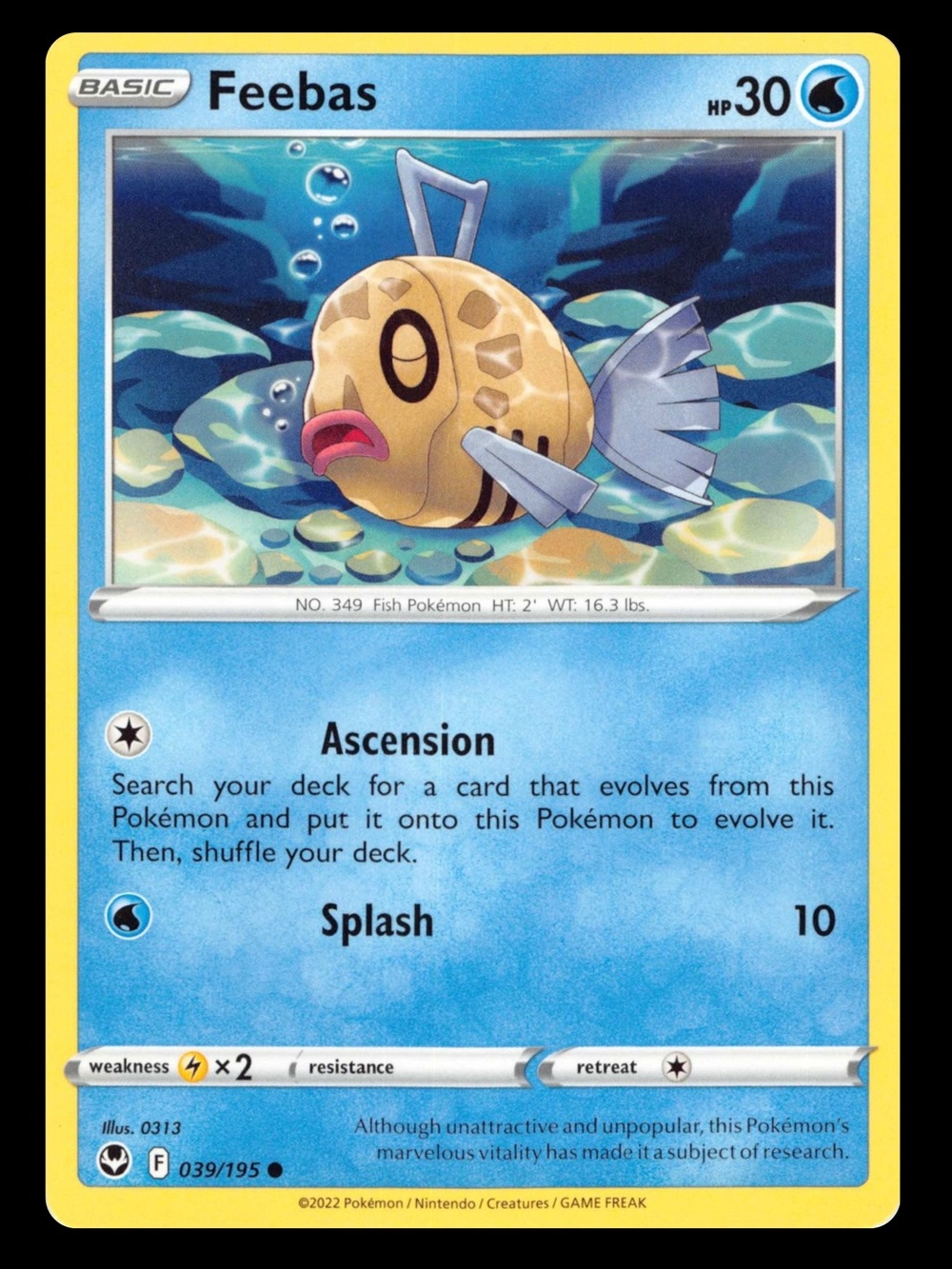 POKEMON CARD TCG - Feebas - Silver Tempest - Common - 039/195